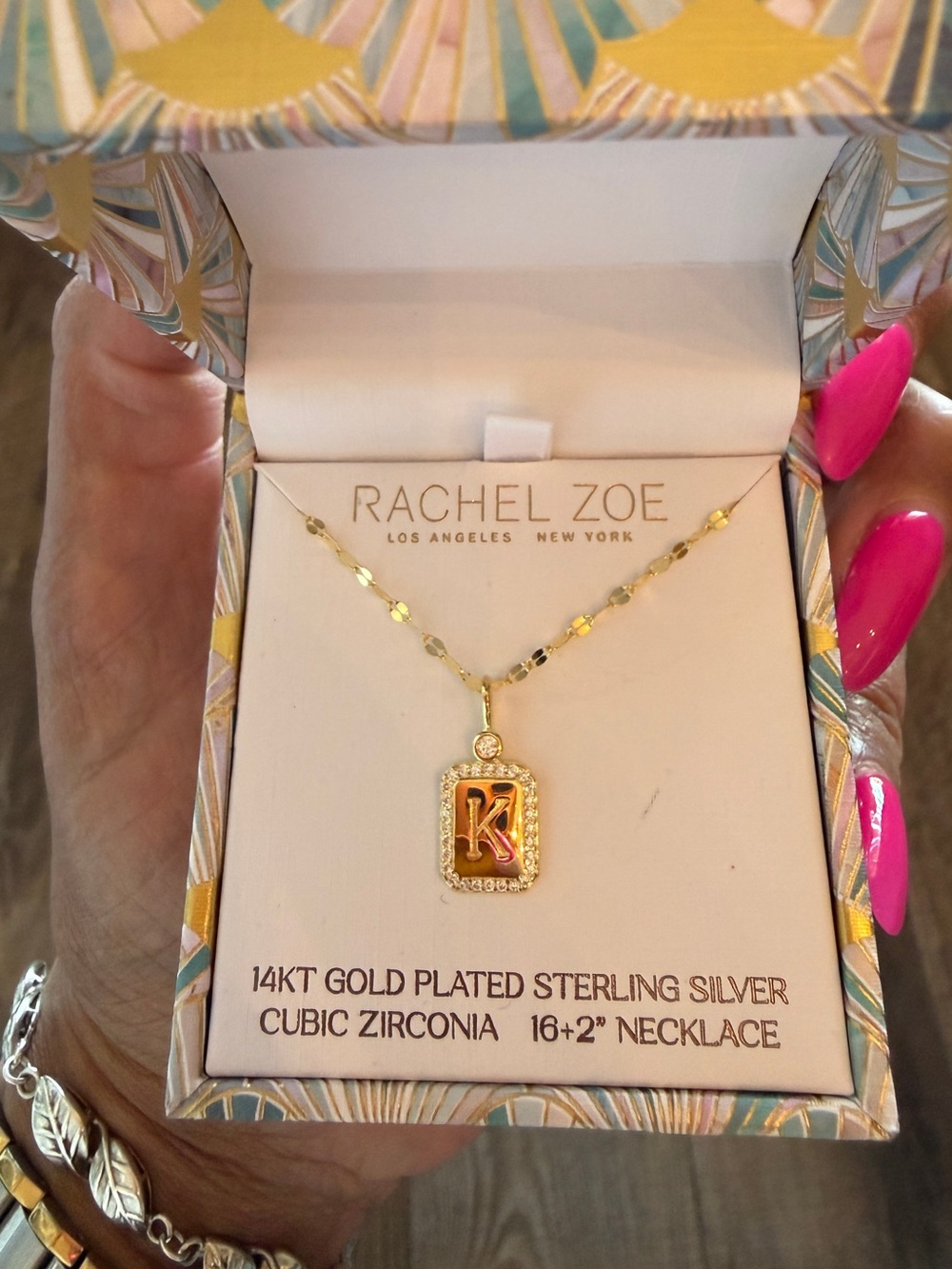 Rachel Zoe Gold Initial K Pendant Necklace
